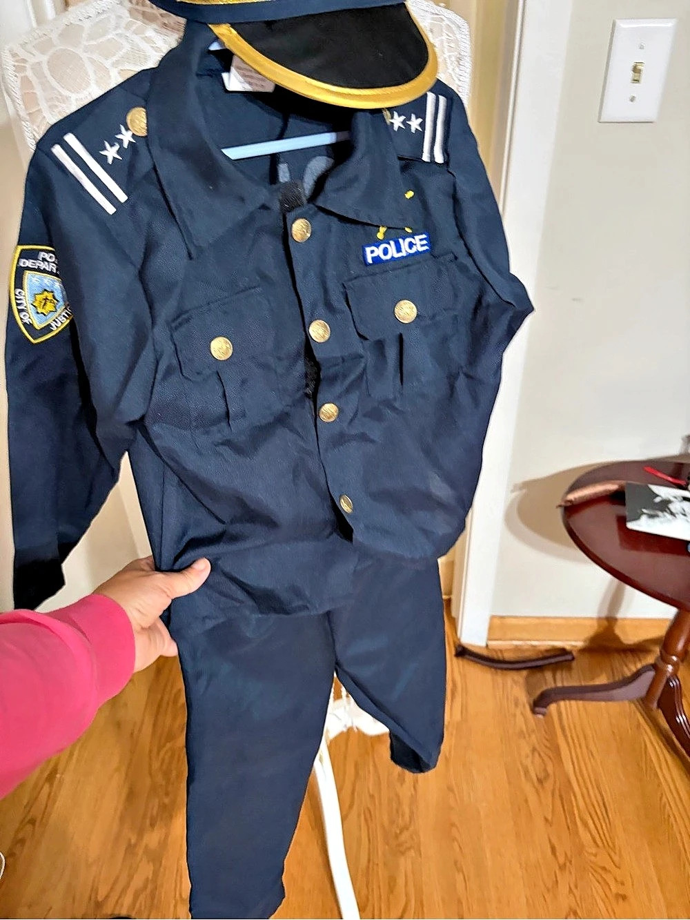 Kangaroo Kids Police Officer Costume with Hat – Size Small 4–6